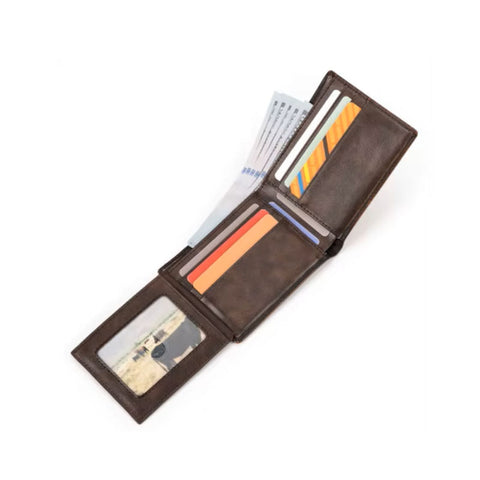 Notranjost moške slim denarnice Hunter – prostor za kartice in bankovce