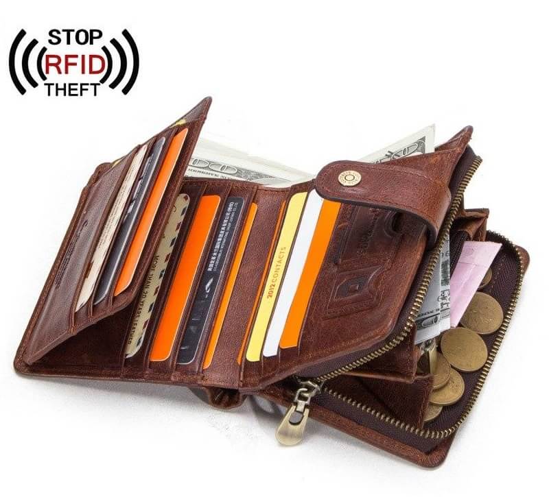 Srednje velika usnjena denarnica contacts - notranja razporeditev