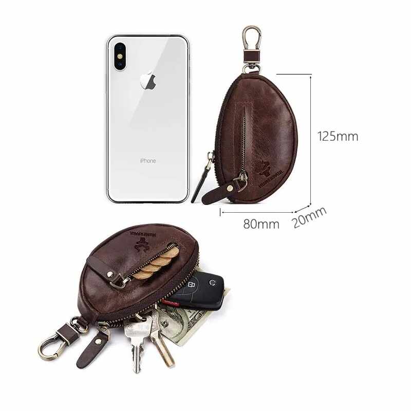 Usnjen etui za ključe HumerPaul Key Pouch - dimenzije