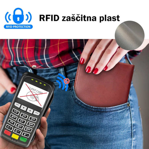 Usnjena potovalna listnica z žepom HumerPaul ima RFID zaščitno plast