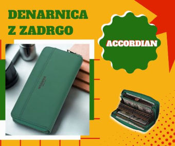 Ženska denarnica na zadrgo Accodian - zelena