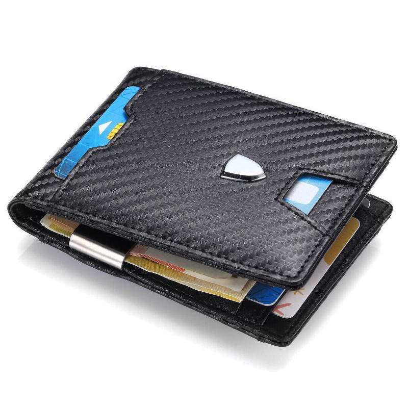 Tanka moška  usnjena denarnica s hitrim žepom - primer črne izvedbe